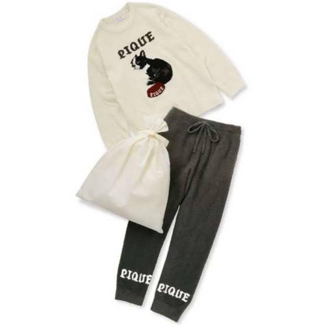 新品未使用 フレンチブルドッグジャガードプルオーバー&ロングパンツSET