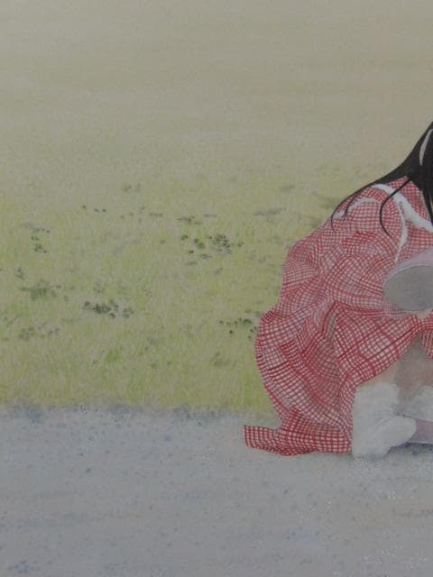 松生歩、【砂】、希少な額装用画集画、新品高級額 額装付、状態良好