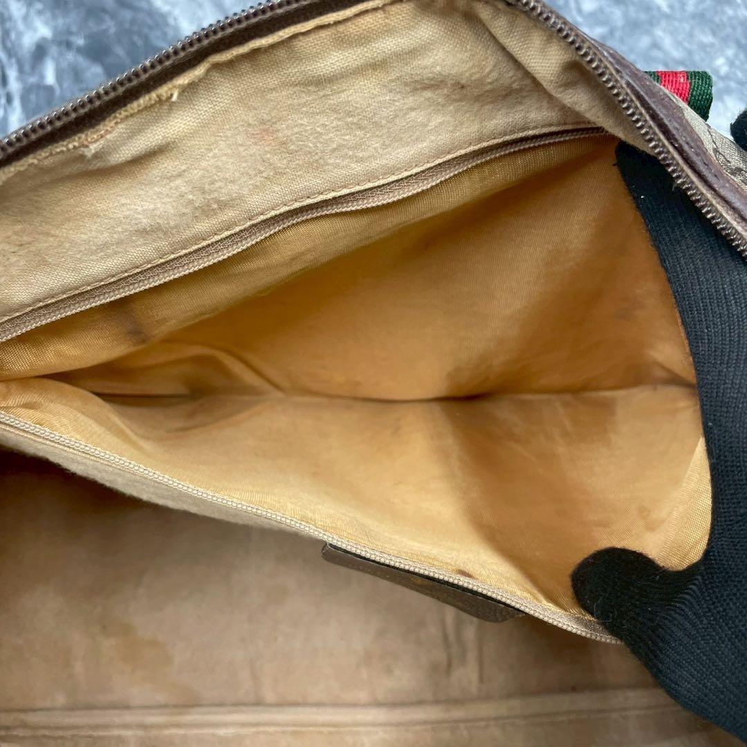 ✨美品✨GUCCI シェリーライン GG ボストンバッグ ブラウン ロゴ