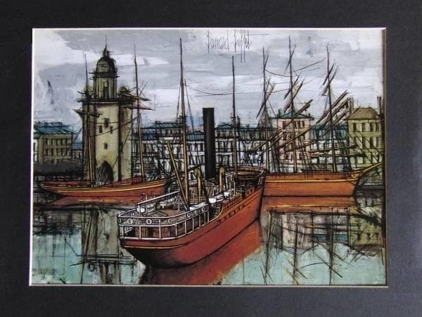 ベルナール・ビュッフェ「La Rochelle」希少画集の額装画 ベルナール・ビュッフェ「La Rochelle」希少画集の額装画 - メルカリ