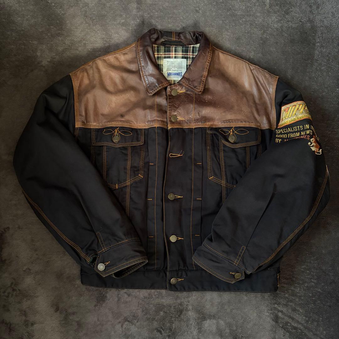 r*u様 オークション　90s leather denim jacket アメカ