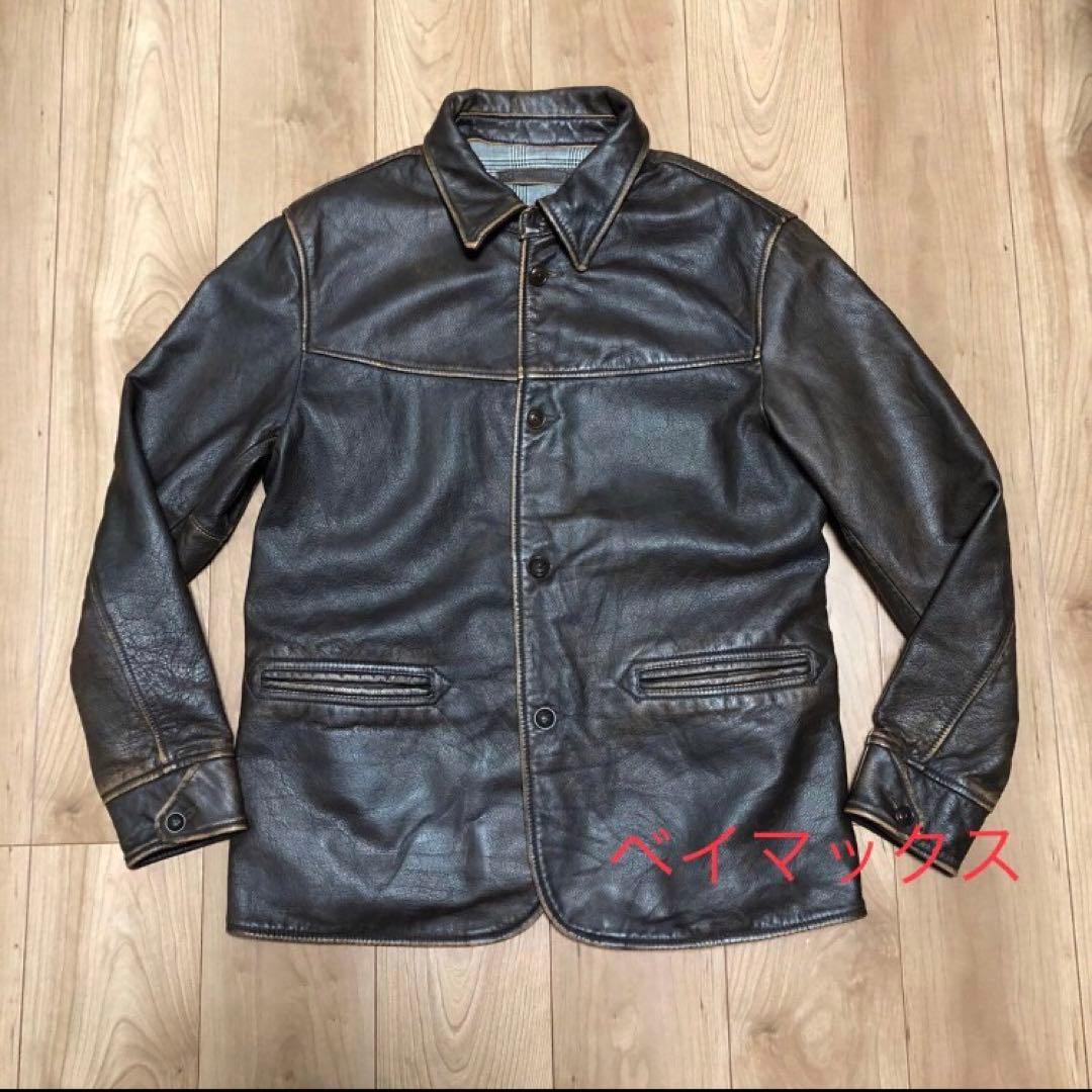 ぱ*る様 カーコート レザー 牛革 ブラウン ヴィンテージ 古着 キムタク