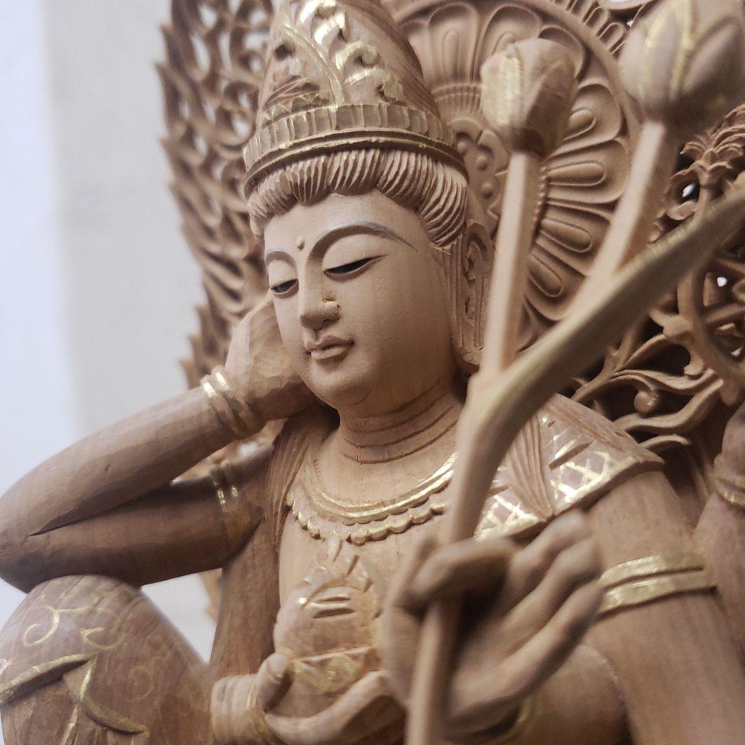 Bフライデー蔵出し特価仏像香木 特上彫り如意輪観音菩薩像3寸眼入り