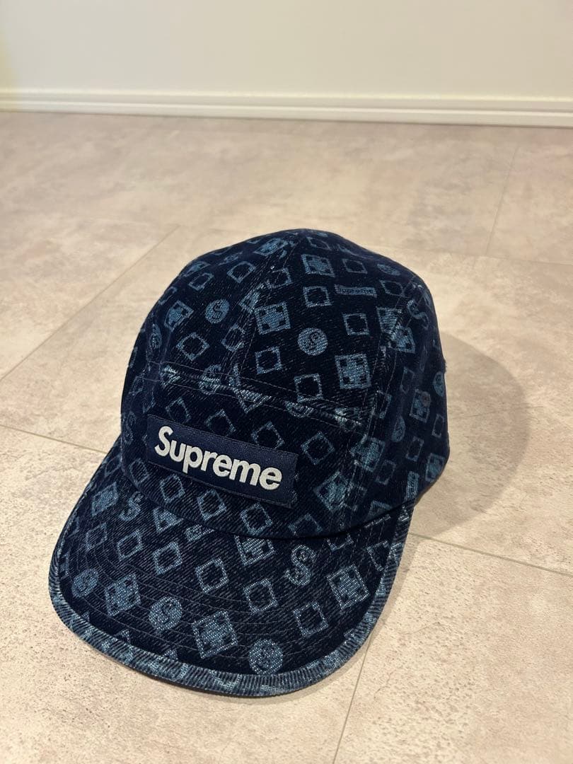 帽子 Supreme Flocked Denim Camp Cap