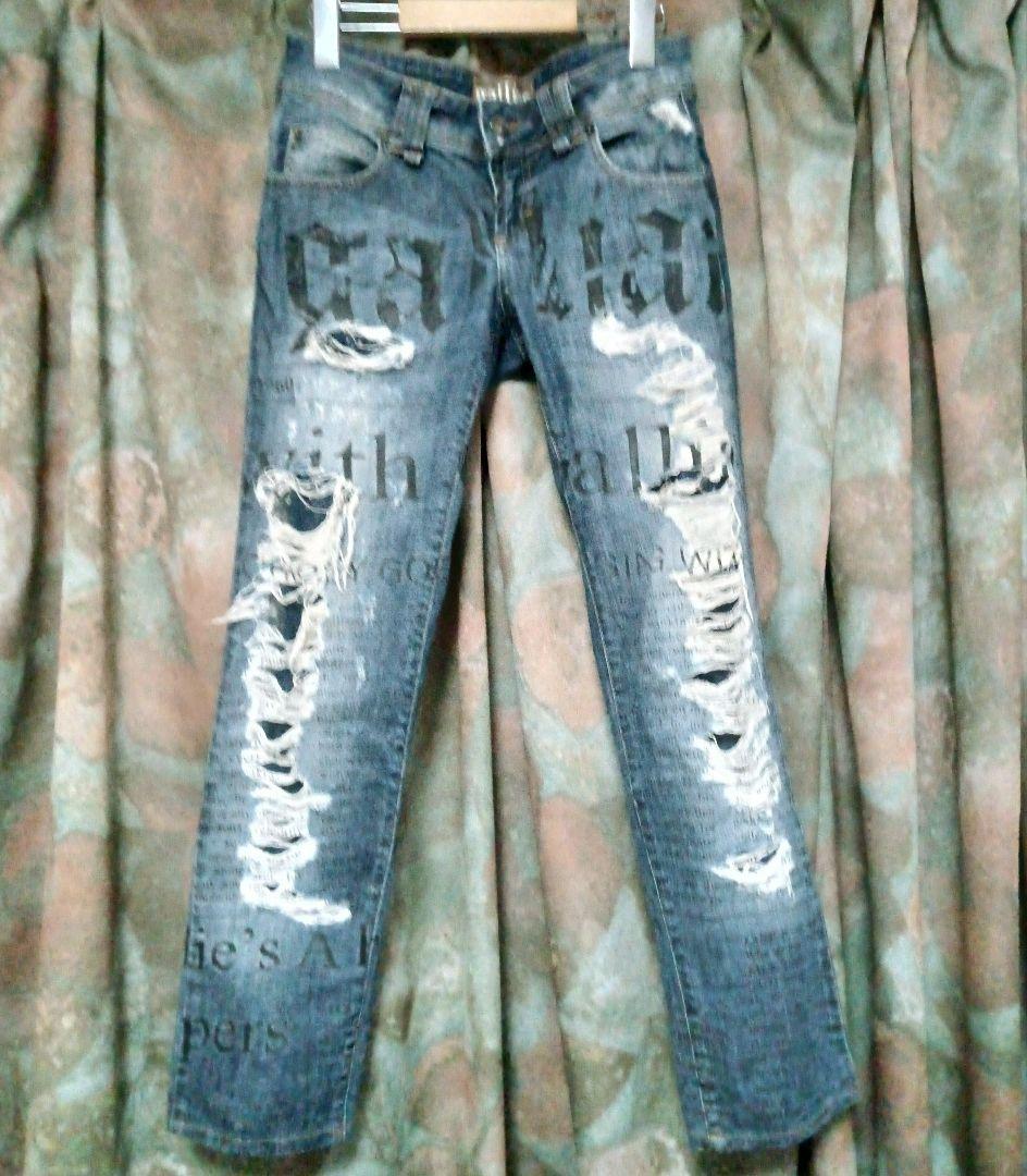 ジョンガリアーノJohn Galliano ハードクラッシュデニム細身