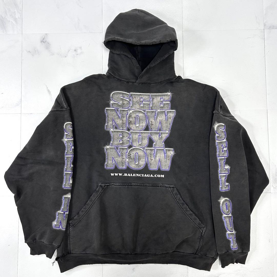 平本蓮着用】バレンシアガ ダメージ加工 パーカー ユニセックス - メルカリ