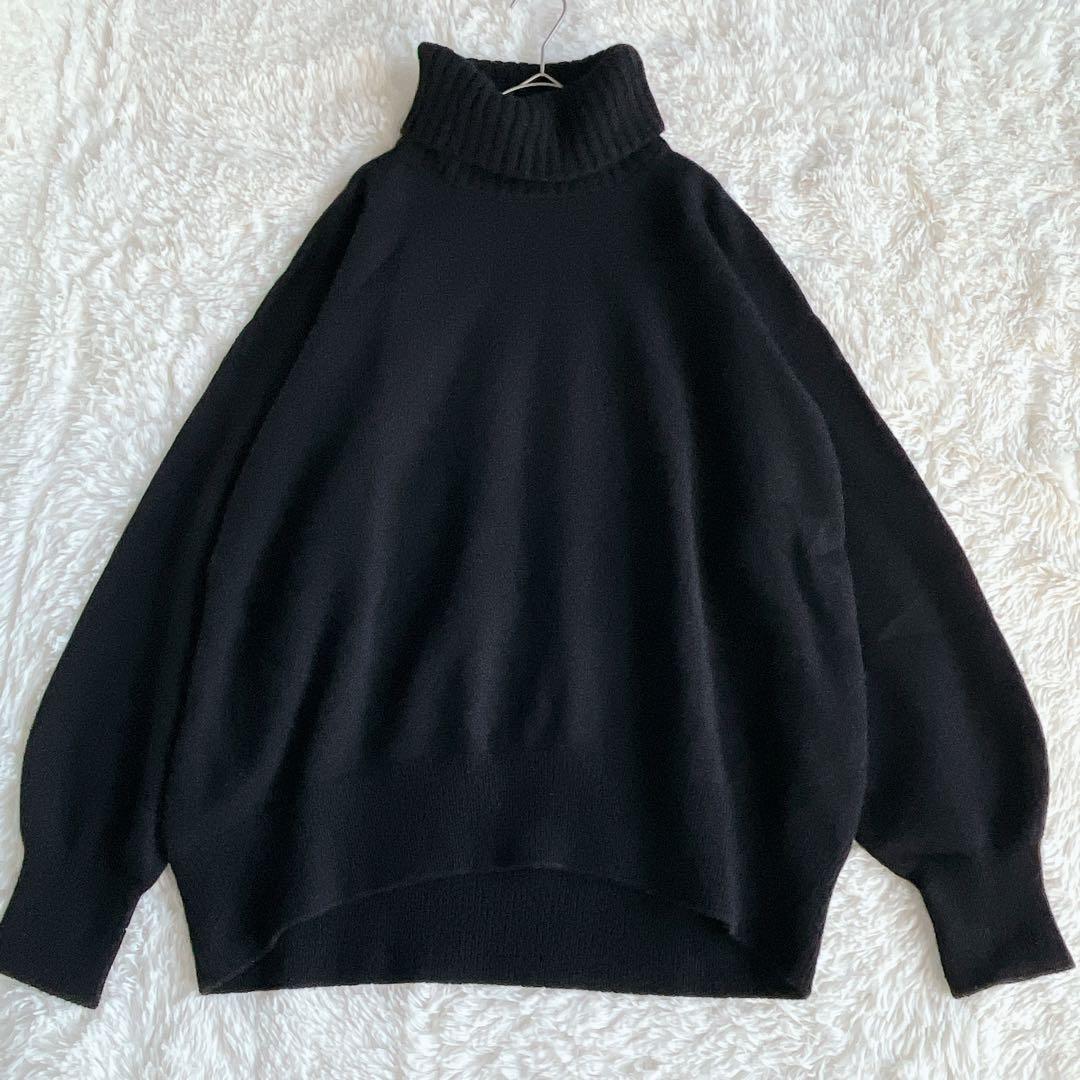 美品　Spick&Span カシミヤウールタートルプルオーバー　ブラック　日本製