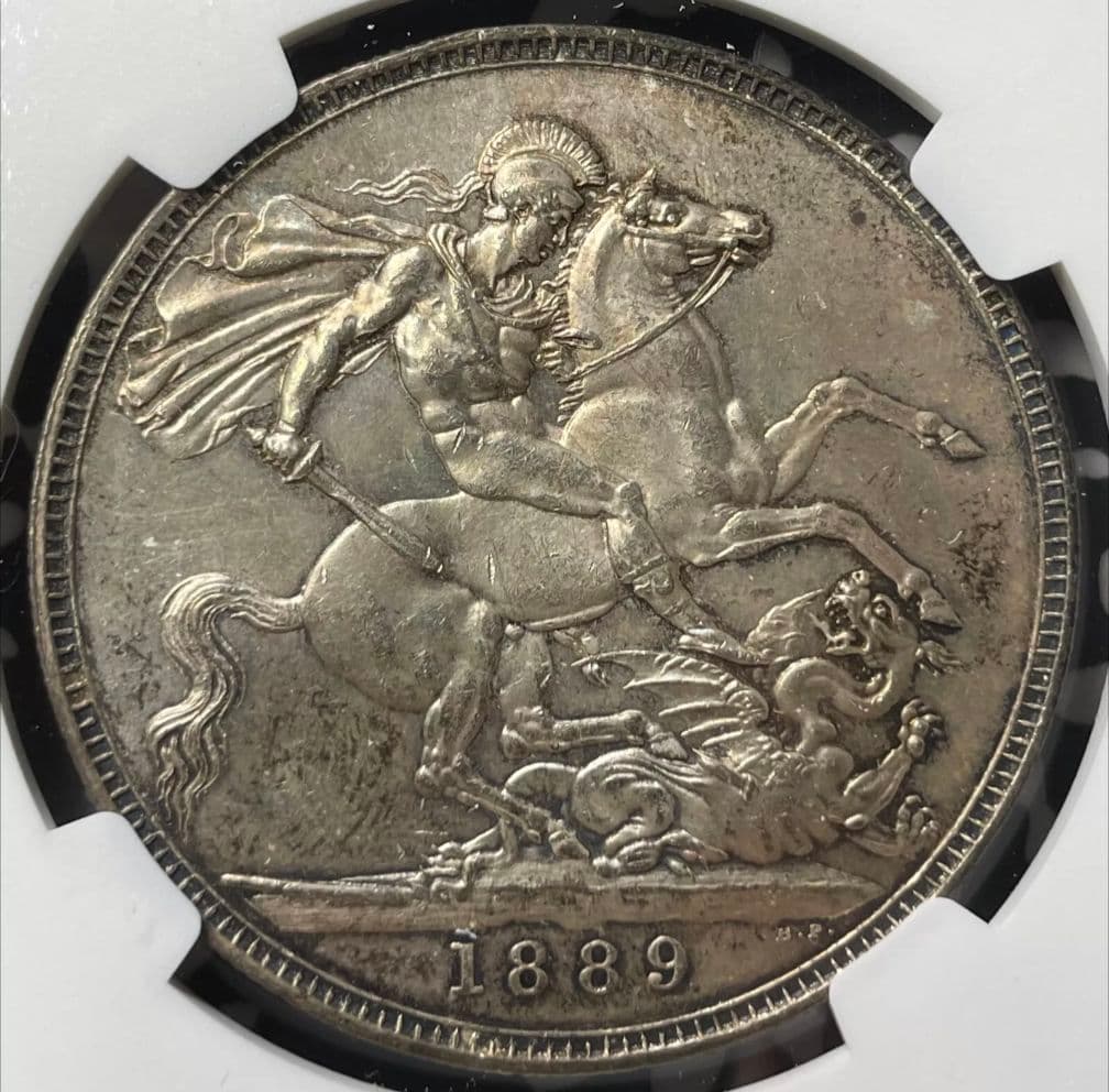 1889 イギリス MS62 ジュビリーヘッド ヴィクトリア女王 クラウン 銀貨