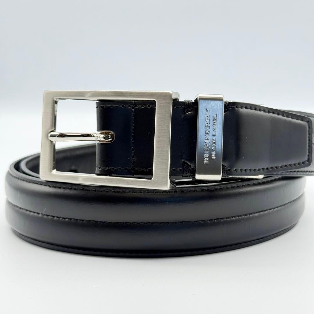 ✨美品✨バーバリーブラックレーベル ベルト 本革 シルバー金具 紳士 ビジネス
