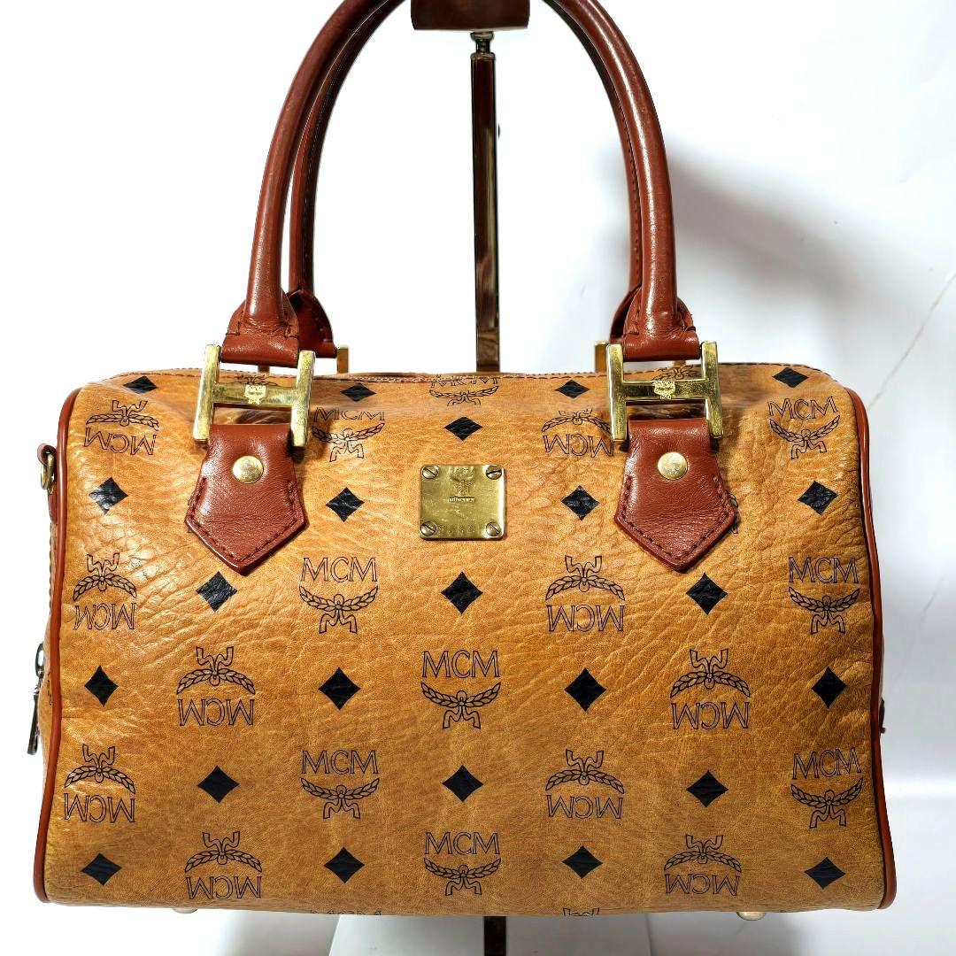 エムシーエム MCM ミニボストンバッグ ハンドバッグ ヴィセトス柄 鑑定