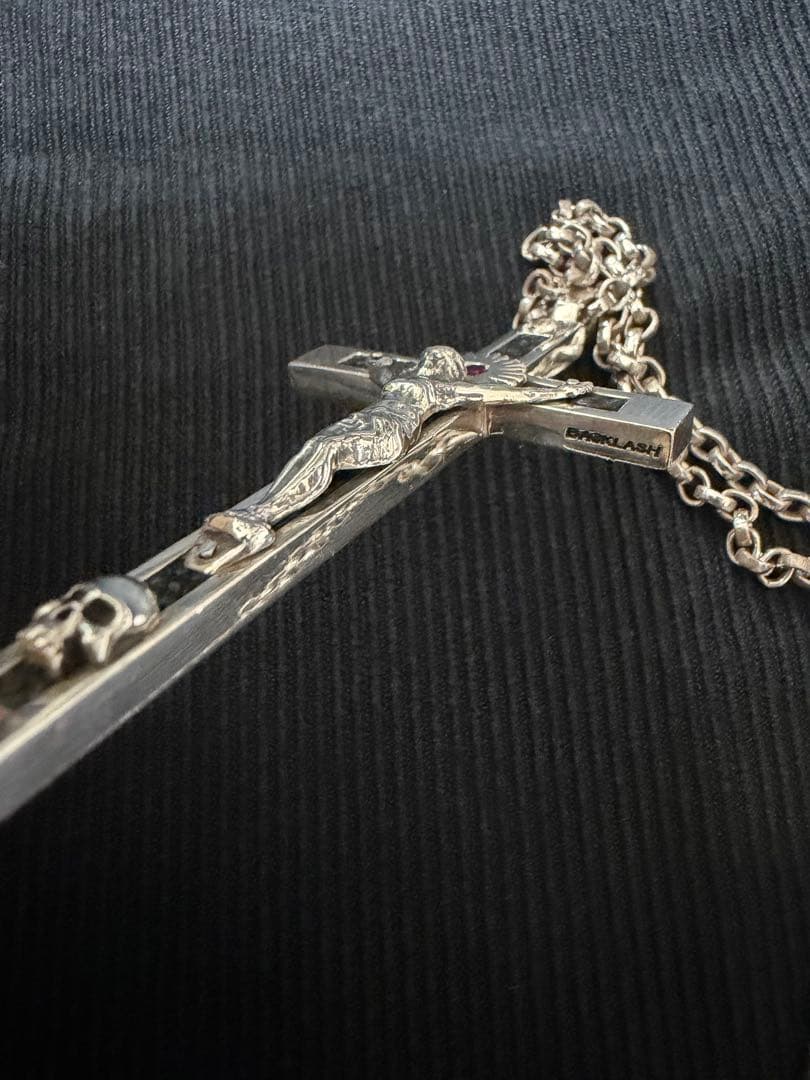 ロザリオ シルバー ネックレス 十字架 スカル イサムカタヤマ バック