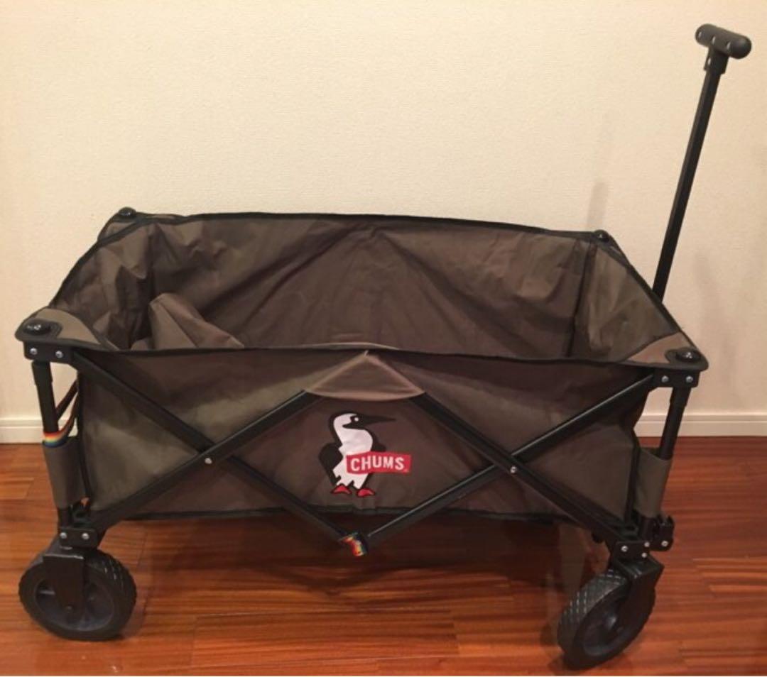 レアカラー　CHUMS 折りたたみキャリーカート カーキ CHUMS（チャムス） CHUMS正規品 フォールディング ワゴン キャンプ用品