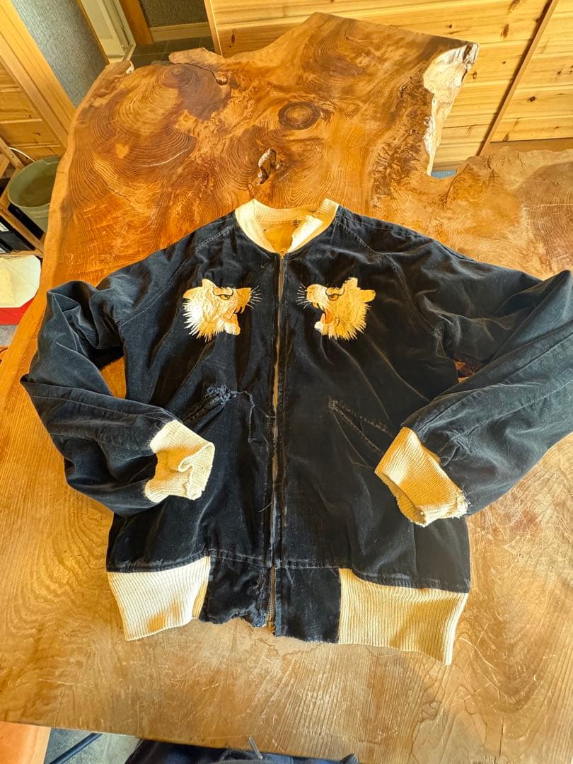 50s 別珍　スカジャン　最高サイズ　スペシャル　白虎　本物