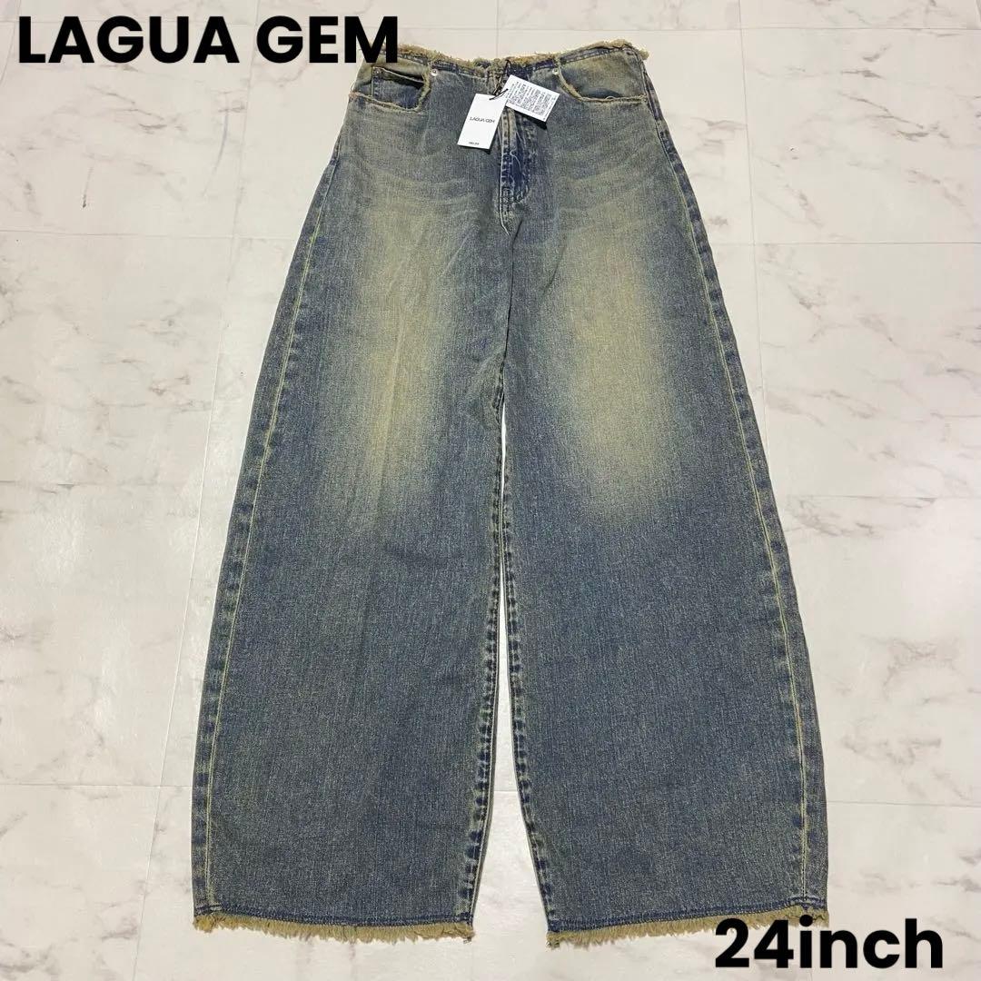 新品　LAGUA GEM CUT OFF LOOSEY ジーンズデニム 24