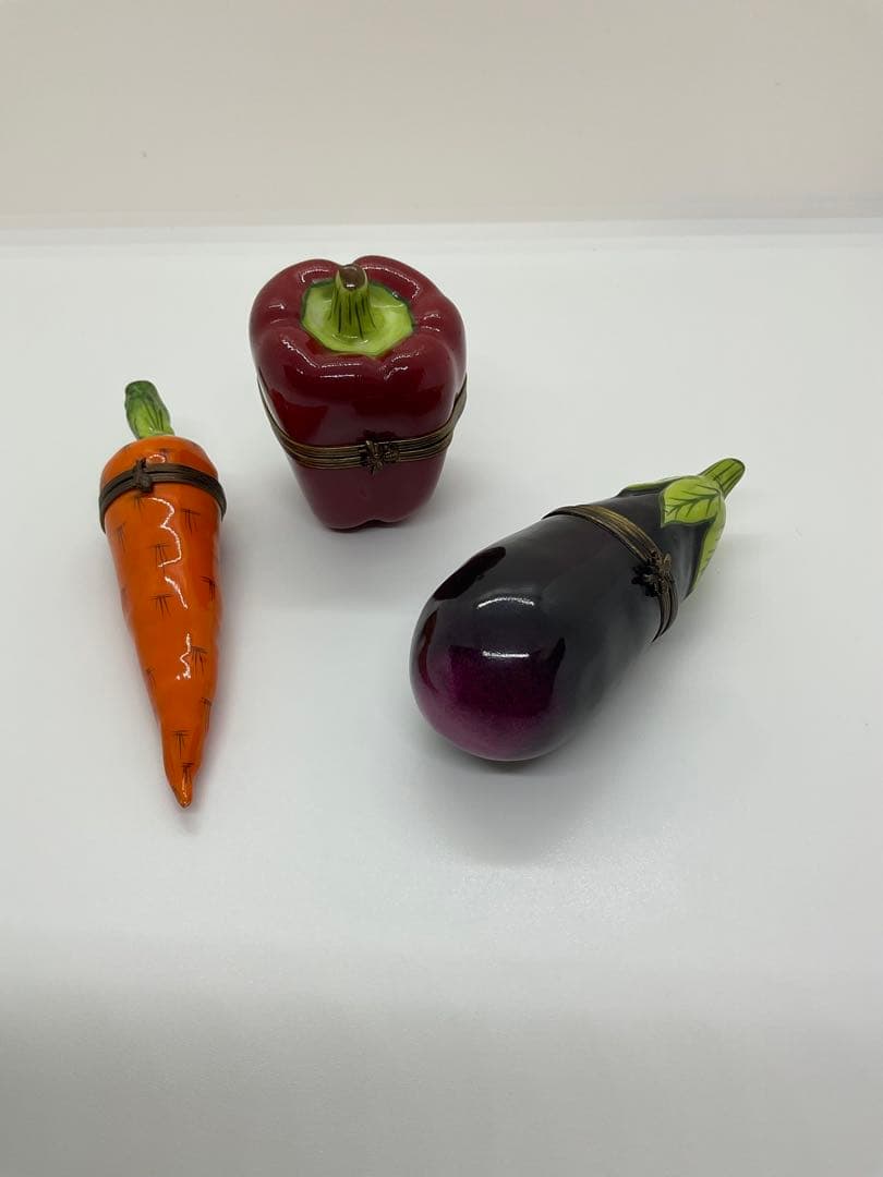 リモージュボックス　手描き　Limoges トリンケットボックス　野菜3種セット