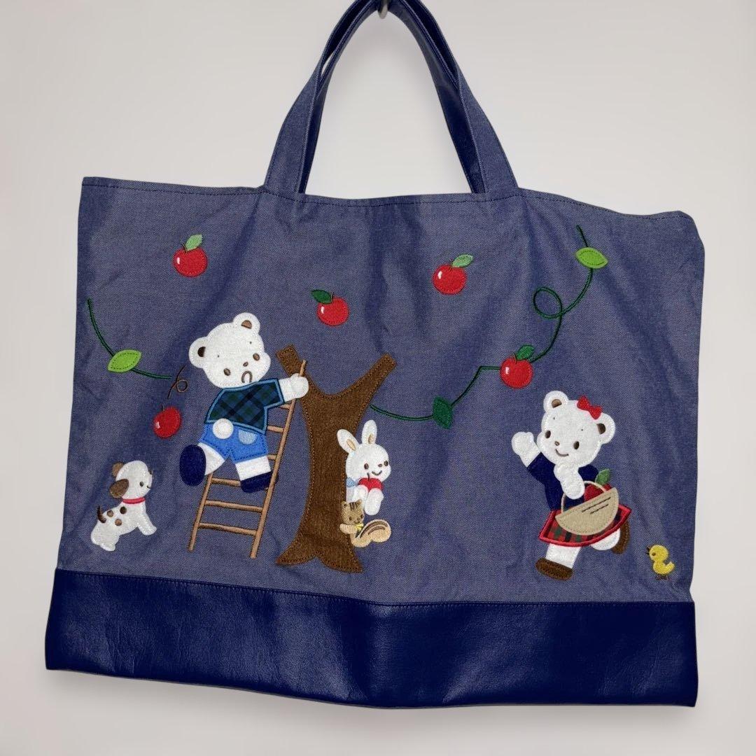 Familiar　ファミリア 70周年 デニムバッグ ファミちゃんリアちゃん