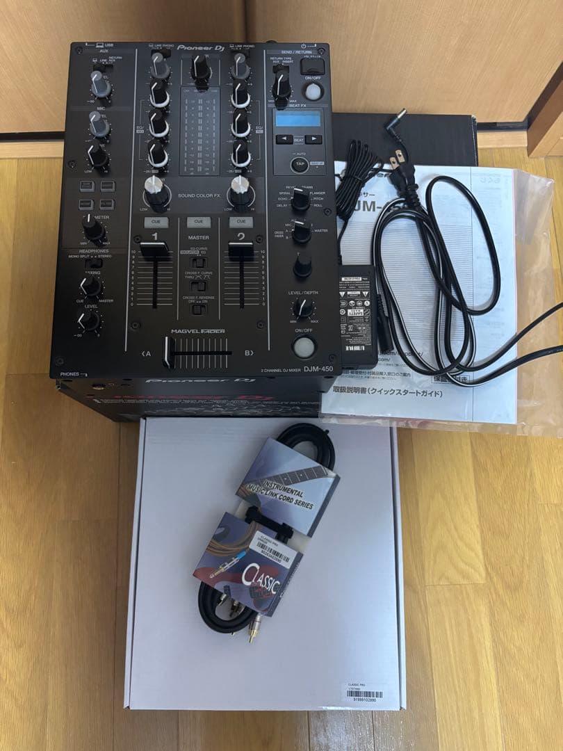 美品　Pioneer DJM-450 24年製　PCスタンド　RCAピン　セット