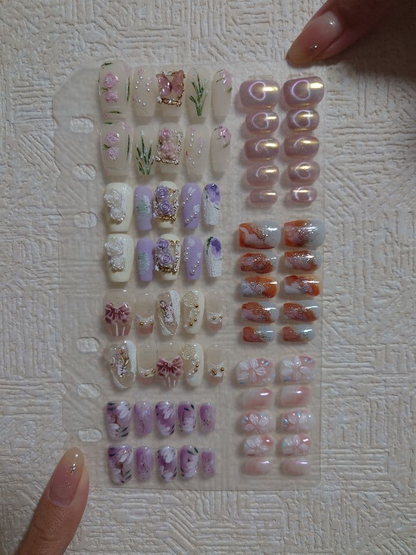 ⑩つけ爪 7枚セット デザイン豊富 バラ売り、まとめ売り可