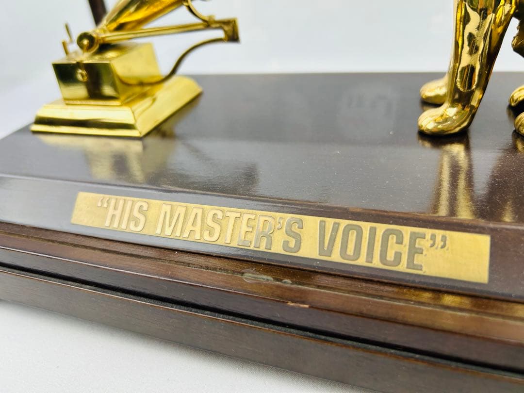 VICTOR ニッパー犬 ゴールド 蓄音機 創立50周年 置物 ガラスケース付き