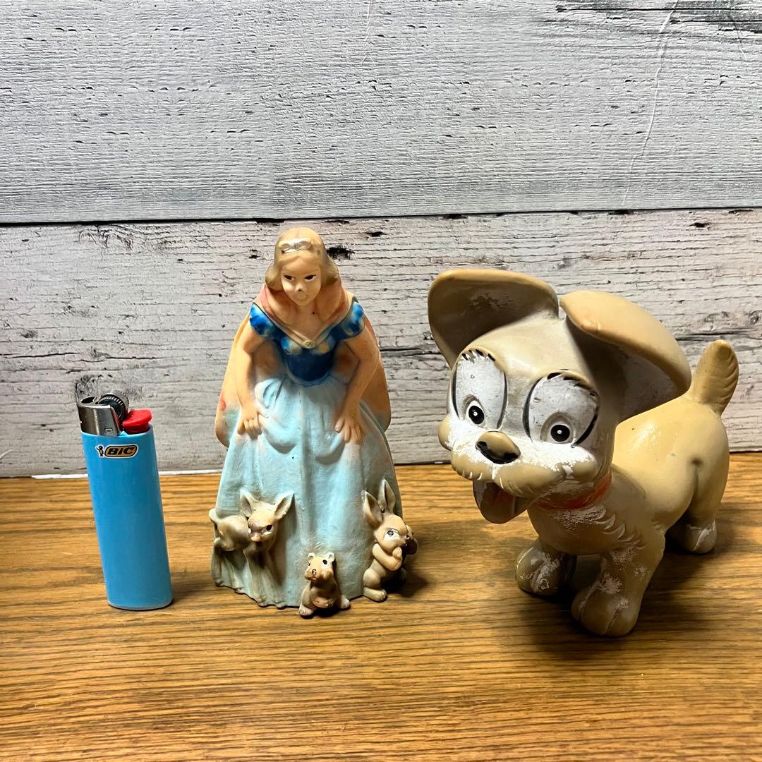 ディズニー 白雪姫 わんわん物語 ラバードール ソフビ ヴィンテージトイ