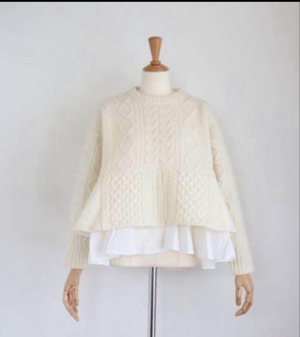 girlish ガーリッシュ ぺプラムニット ホワイト - メルカリ