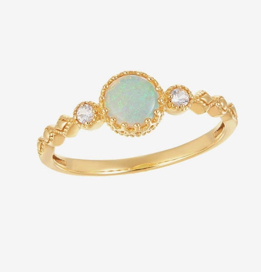 ツツミ　K10イエローゴールドオパールリング