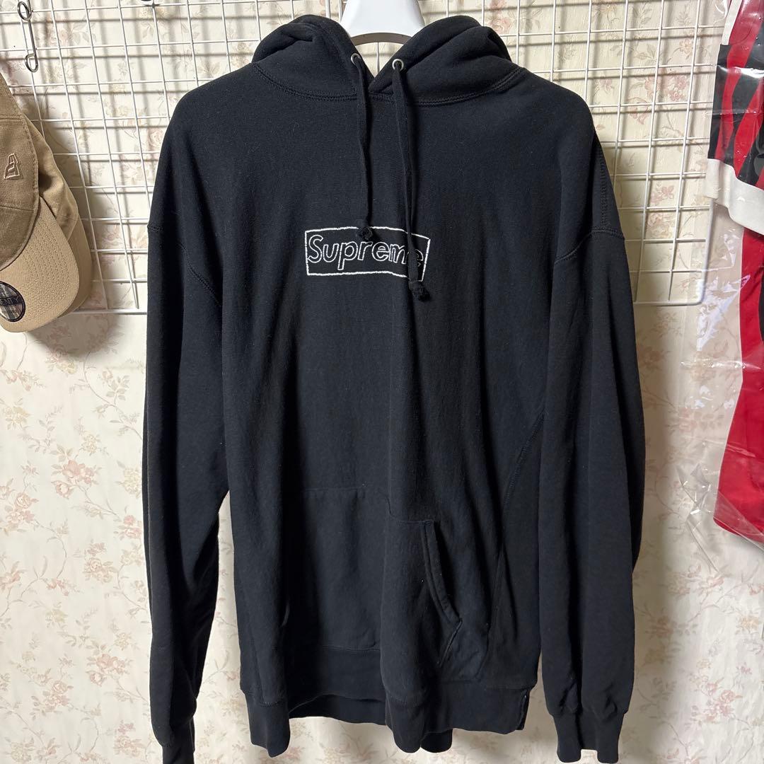 supreme カウズ　パーカー　ブラック　L