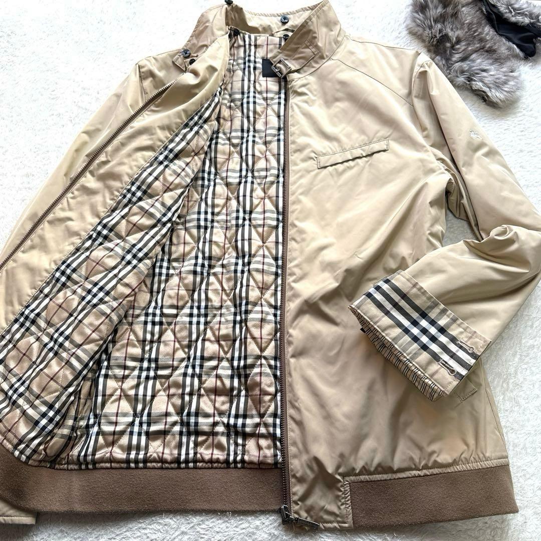 【Ｌサイズ】バーバリーブラックレーベル 中綿 ジャケット ラビットファー