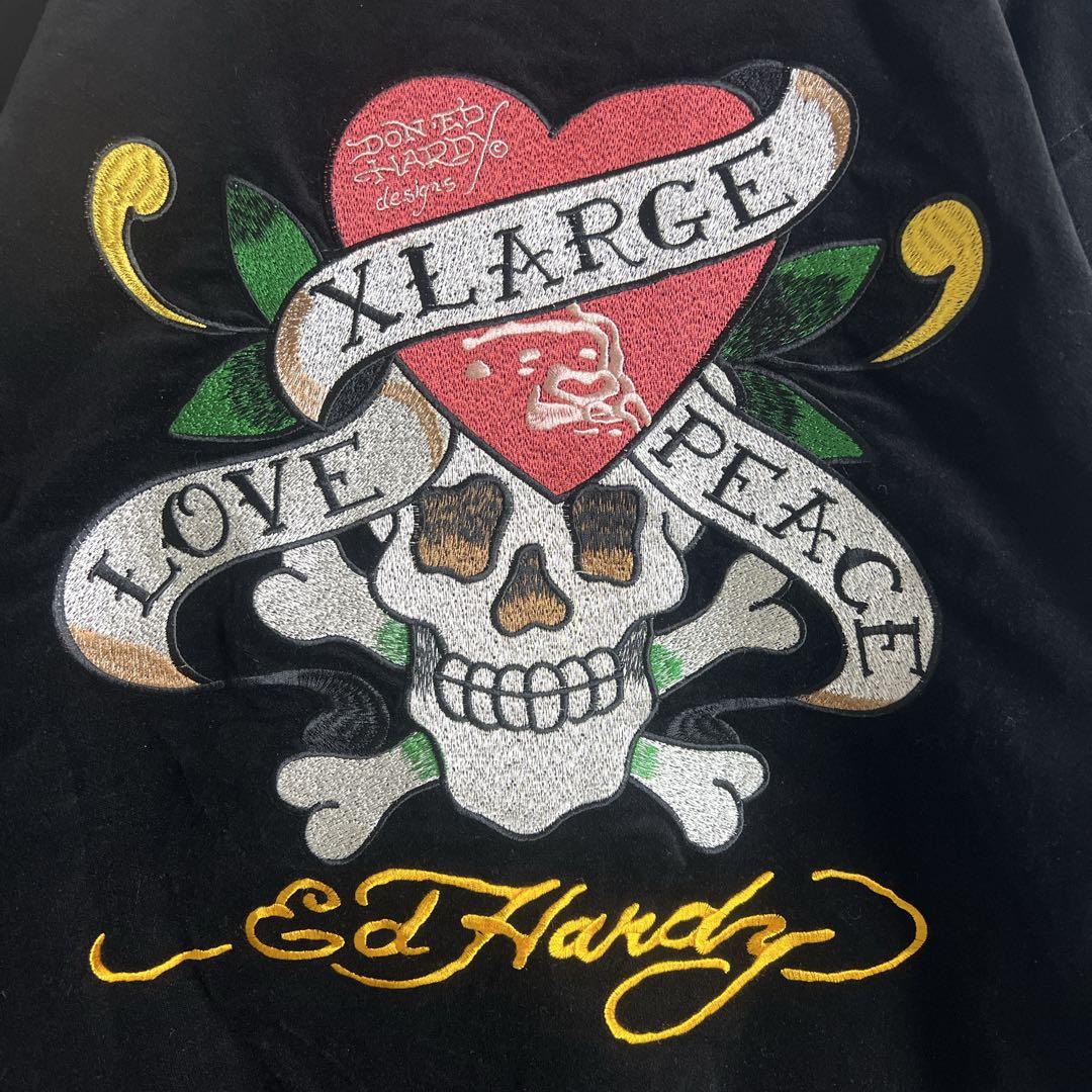 超人気モデルXL】XLARGE×Ed Hardy ☆リバーシブル・スカジャン - メルカリ