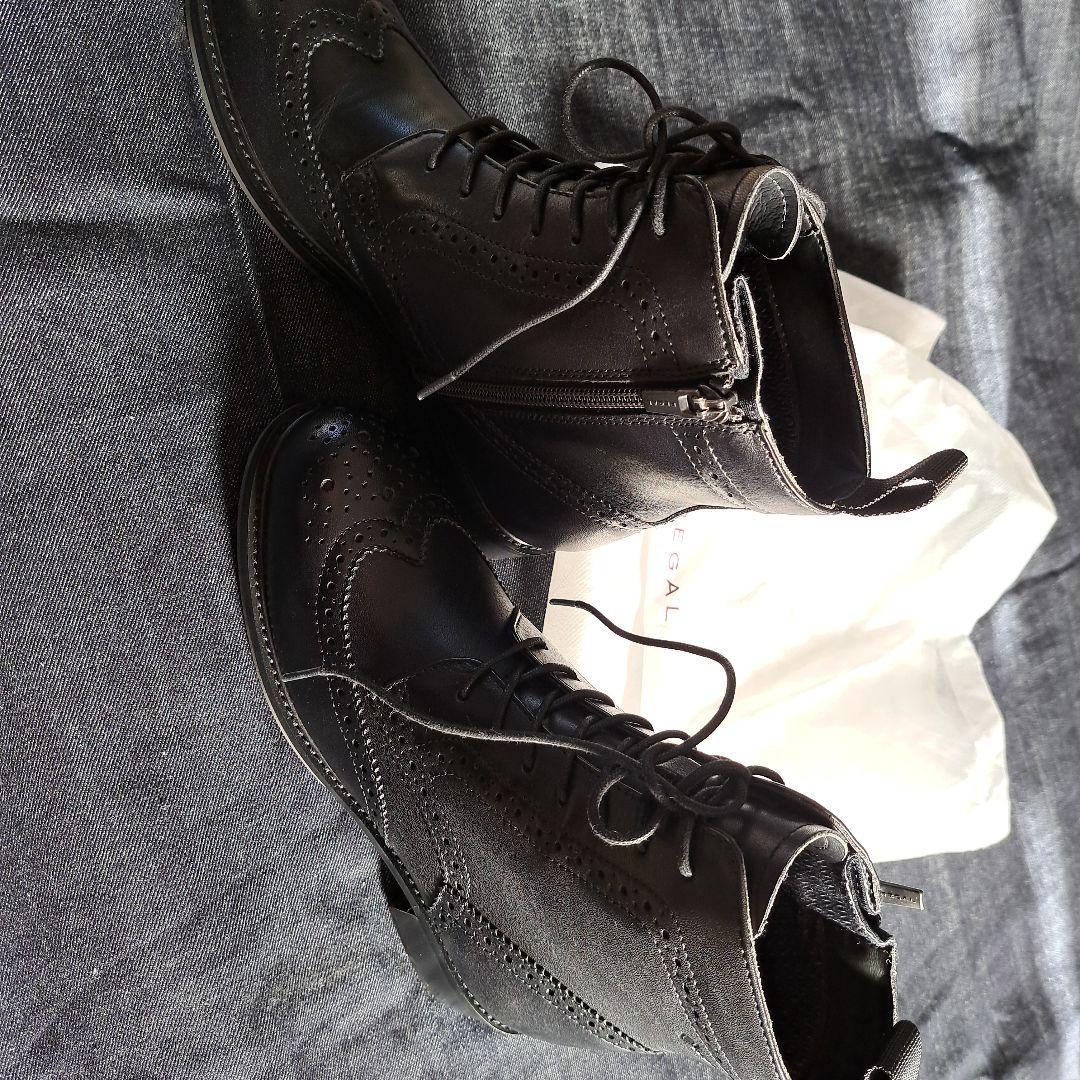 REGAL ブラック ブローグブーツ 22.5cm