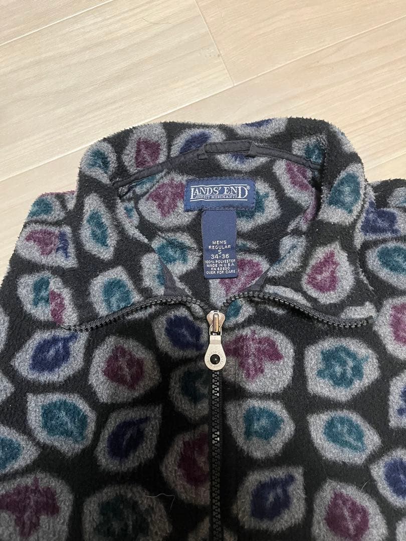 レア 90s lands end 総柄フリース