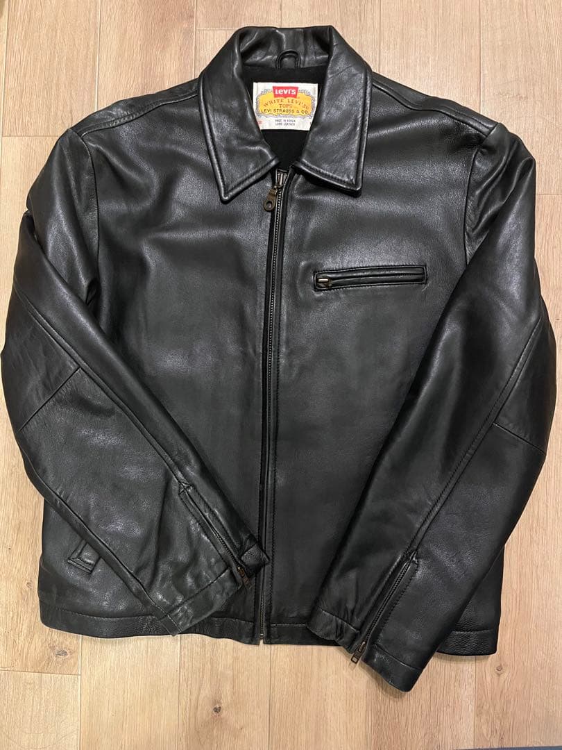 90年代　Levi's ラムレザー シングルライダースジャケット L ブラック