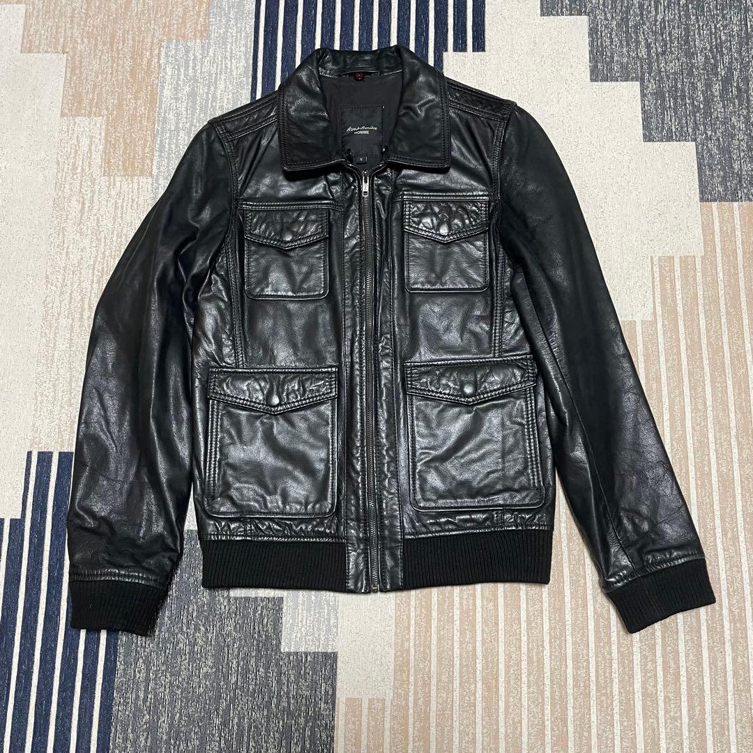 美品　ヴィンテージ 本革レザージャケット バッファロー革 ブラック S