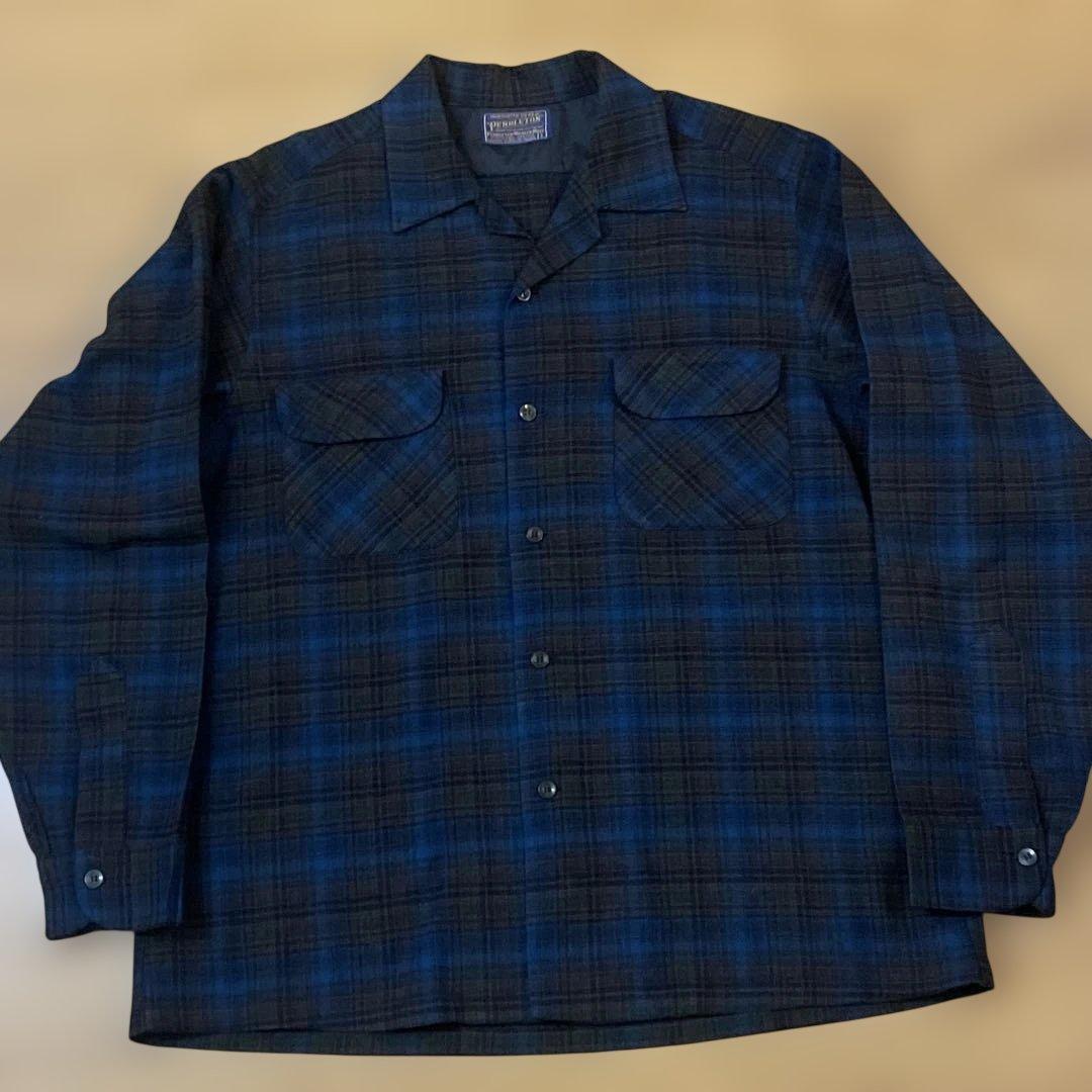 ち*！様 L 青 ブラウン 黒 pendleton ウール ボードシャツ