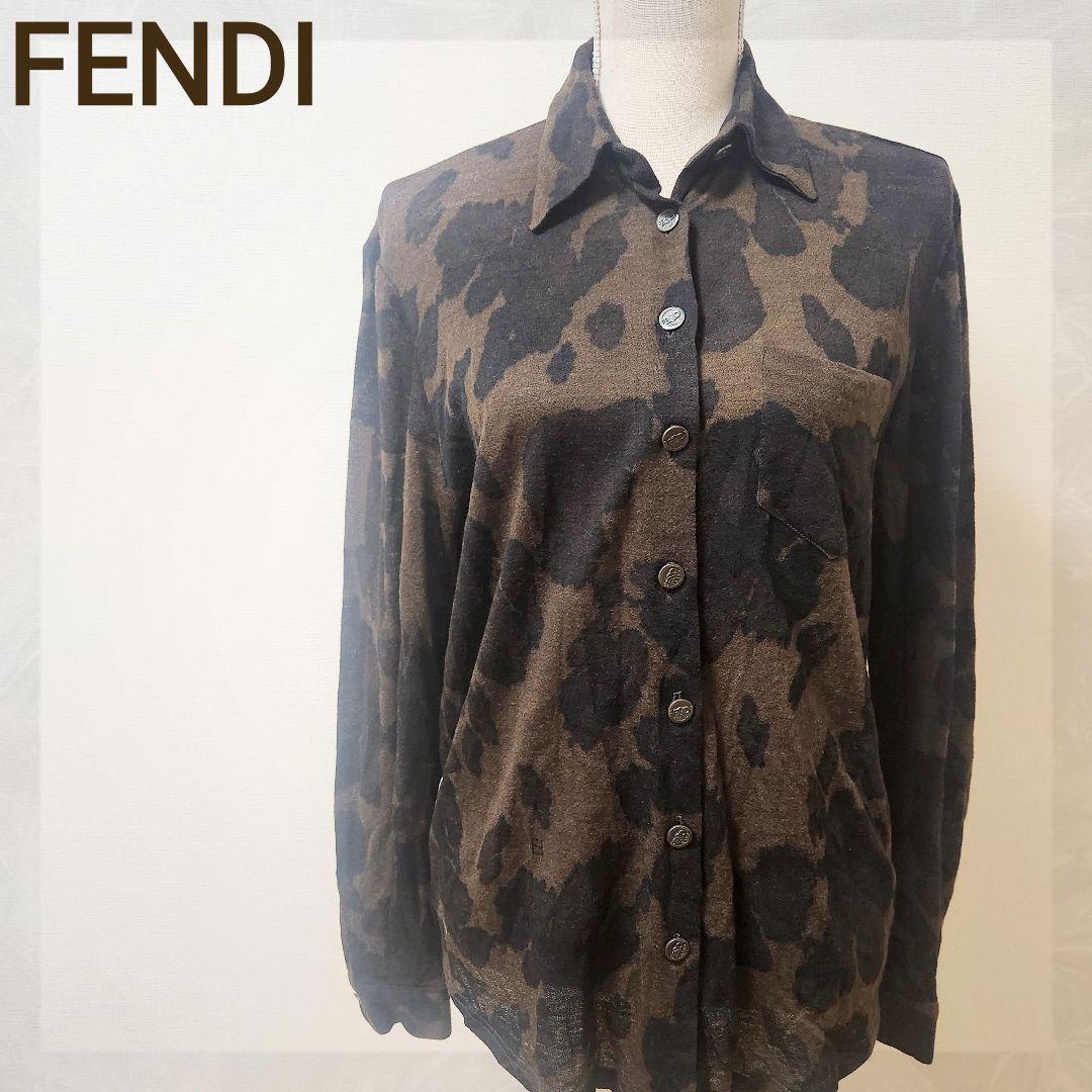 正規品★フェンディ★FENDI★迷彩(レオパード)柄★ウールシャツ
