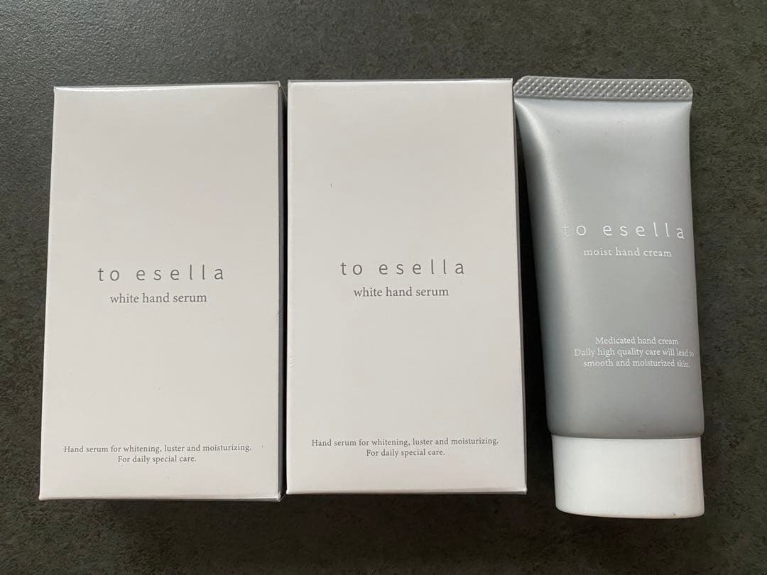 to esella ホワイトハンドセラム×2個　モイストハンドクリーム×1個