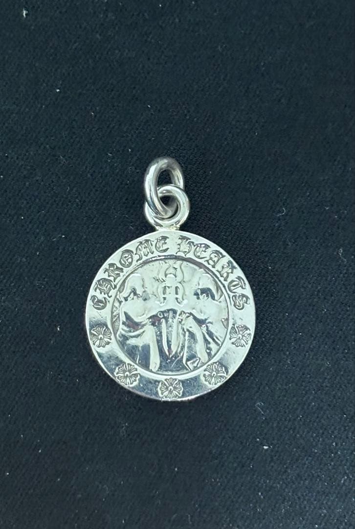 り*読様 (確実正規品)クロムハーツ　エンジェルメダルチャーム クロムハーツ エンジェル メダル チャーム ネックレス シルバー