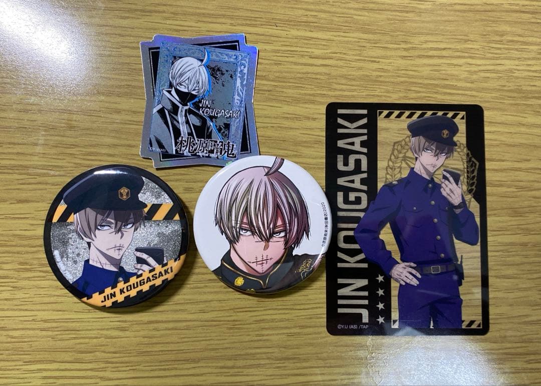 桃源暗鬼 皇后崎迅缶バッジ オーロラホログラムダイカットシール