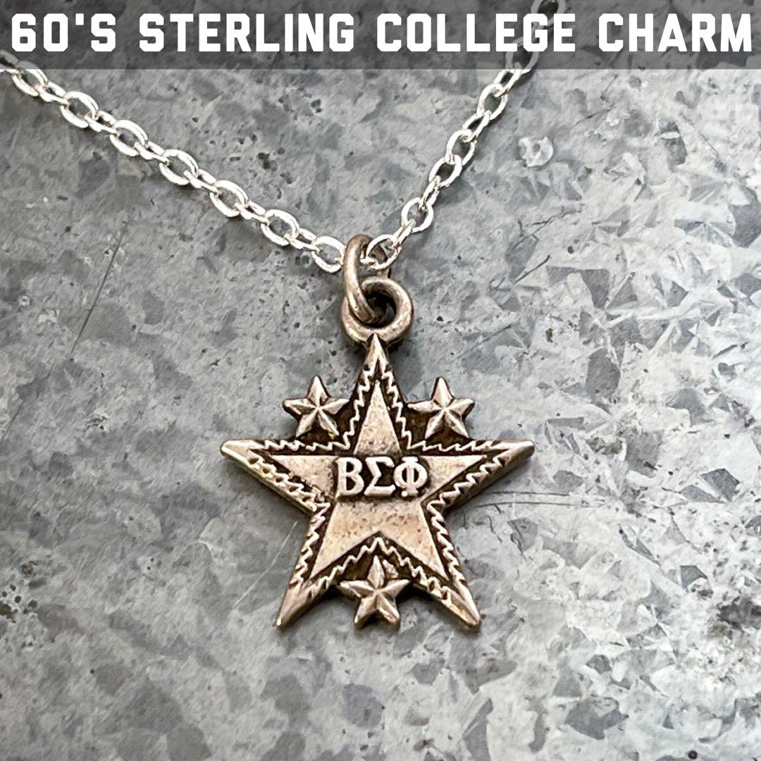 60's 四つ星型カレッジチャーム ヴィンテージスターリングシルバー ネックレス