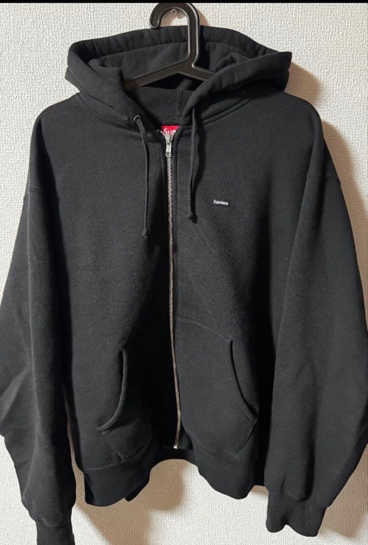 本物 シュプリーム スモールボックスロゴジップアップパーカー サイズS ブラック Supreme シュプリーム 2024AW Small Box Zip Up Hooded Sweatshirt
