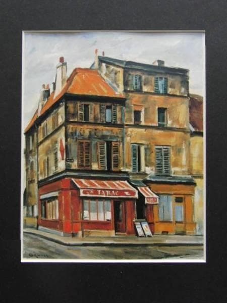 荻須高徳、たばこ屋、希少画集画、新品額装付、送料込み