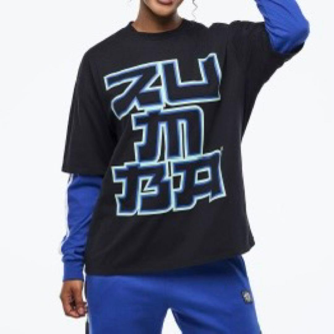 【正規品】新作ZUMBAアジアンロゴオーバーサイズドクルーネック長袖Tシャツ