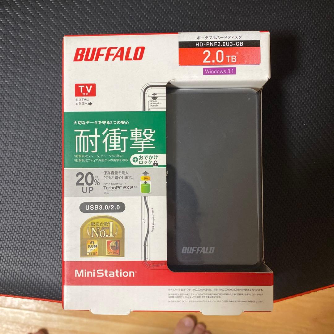 BUFFALO ポータブルHDD 2.0TB HD-PNF2.0U3-GB