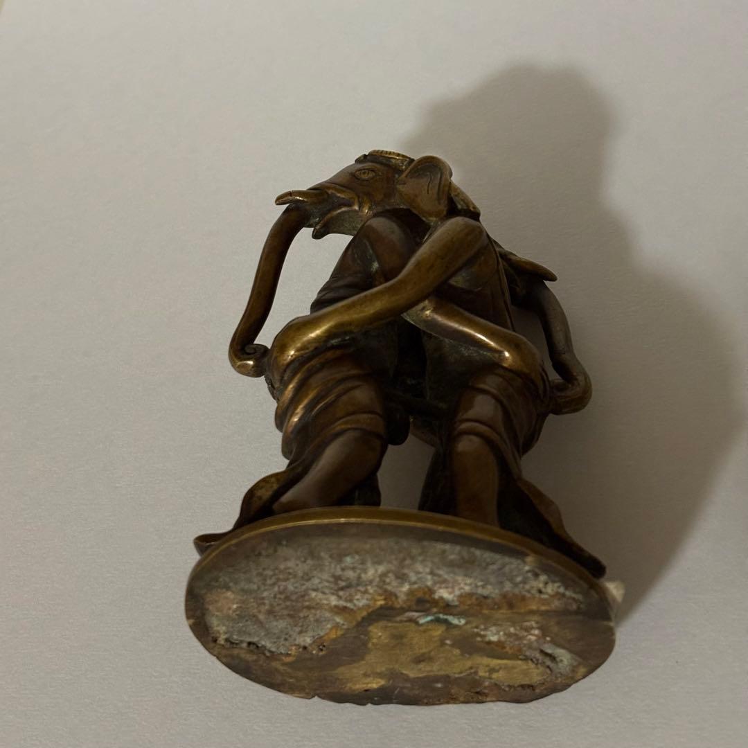 《 チベット密教　新品1点物 》 オリジナル　金張り　歓喜天 ガネーシャ 秘仏