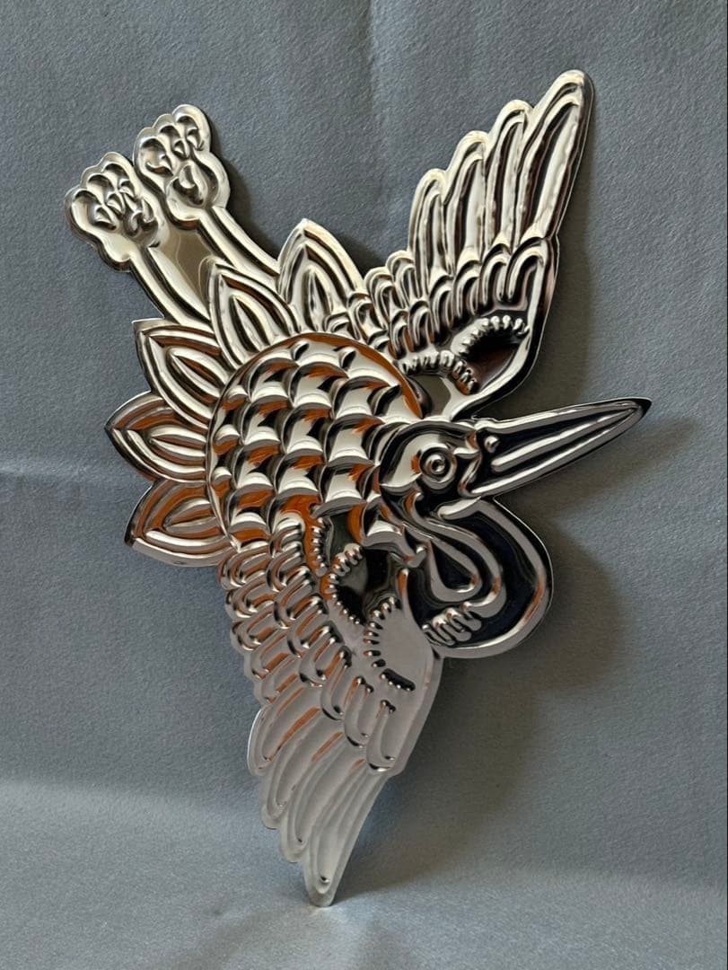 高級【鶴】商売繁盛 縁起物 鏡面 ステンレス 打出し デコトラ