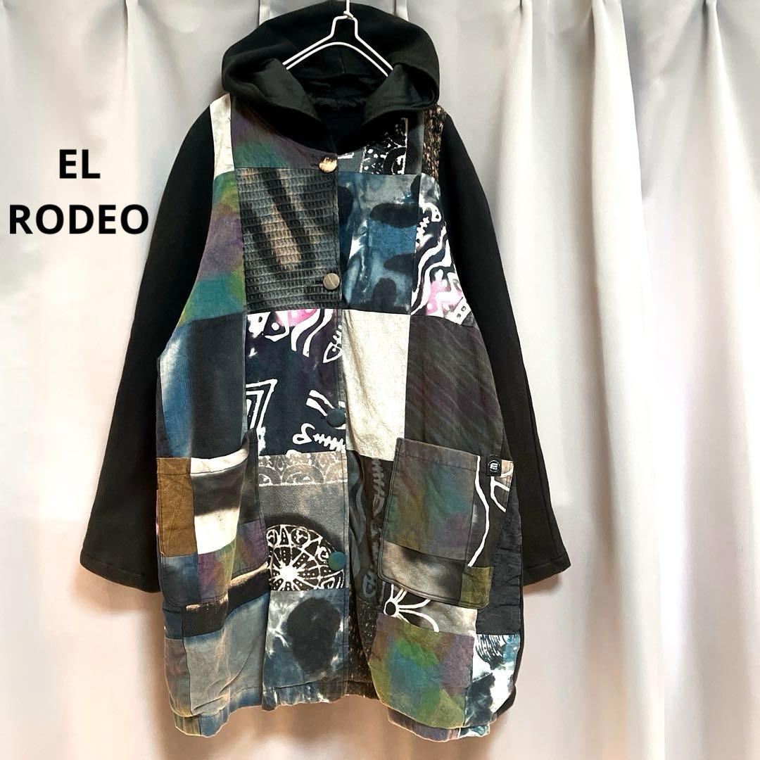 EL RODEO 異素材パッチワークアウター オーバーサイズ 個性的 EL RODEO 異素材パッチワークアウター オーバーサイズ 個性的 綿100