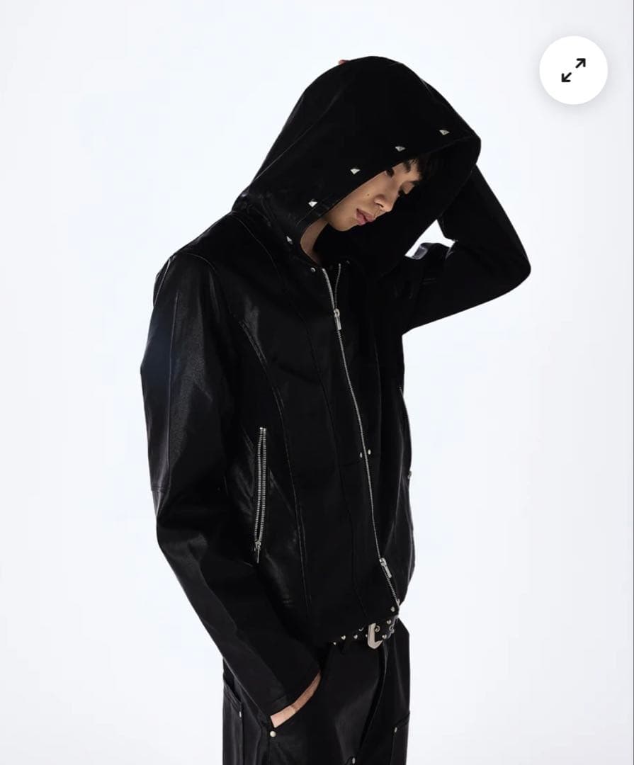 jent louis Leather Hooded Jacket レザーフード - メルカリ