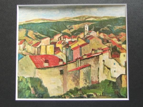 山口　薫、カンヌ風景　南仏、限定版、額装用画集より、新品高級額、額装付