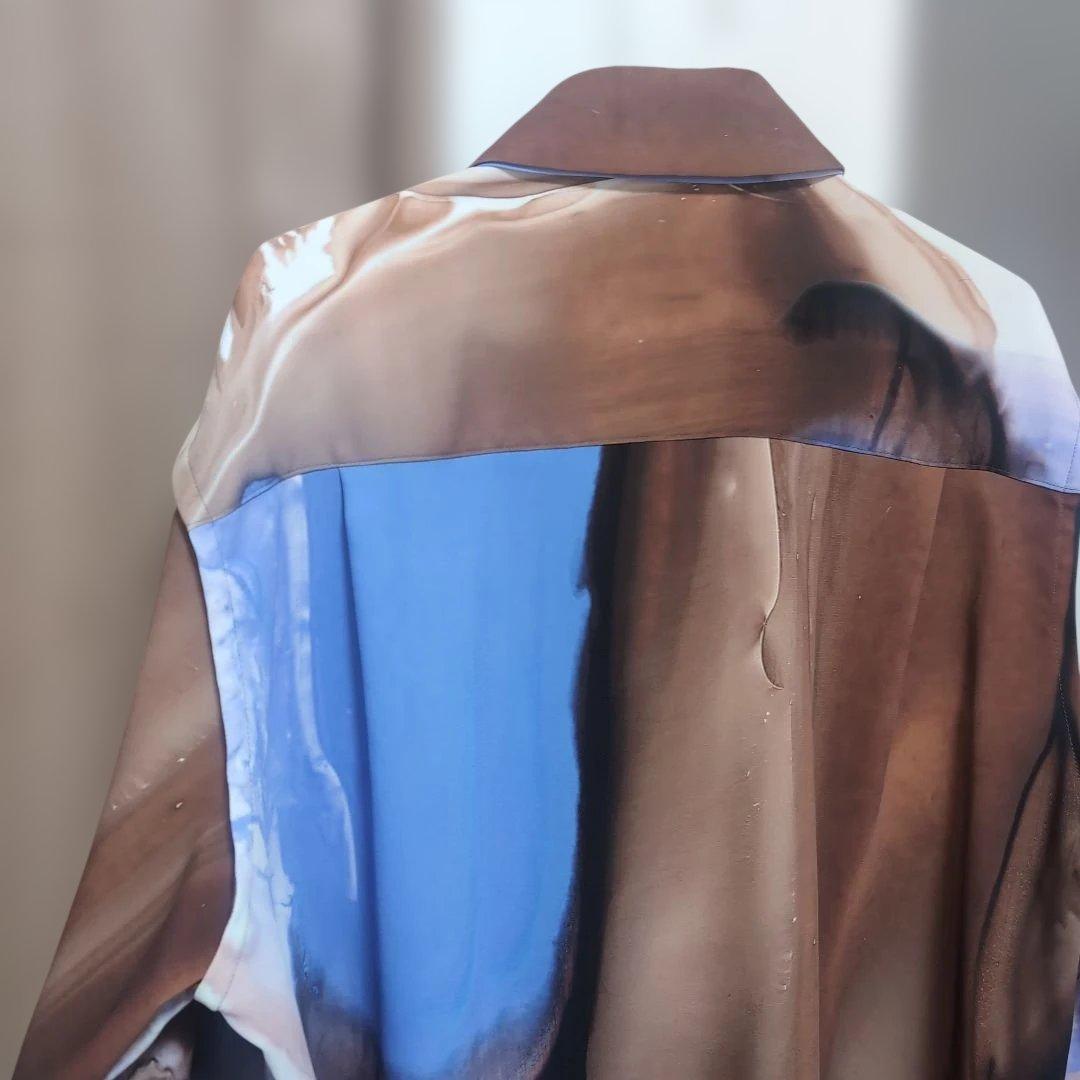 UJOHウジョー マーブルアートプリント長袖シャツ ユニセックス 4サイズ