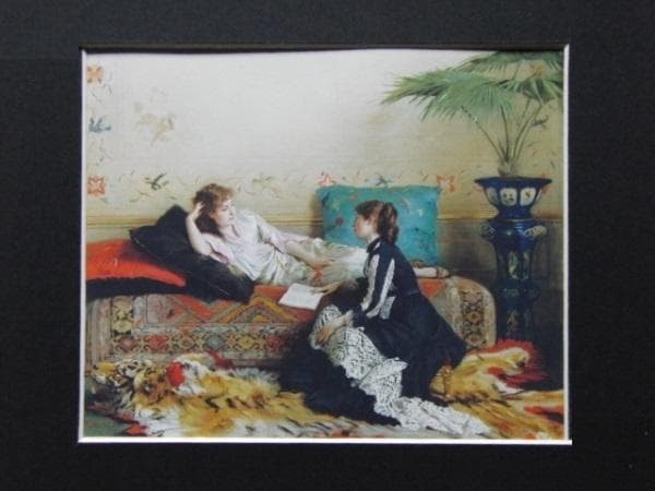 Gustave・L・Jonghe、Idle moments、希少な額装用画集より